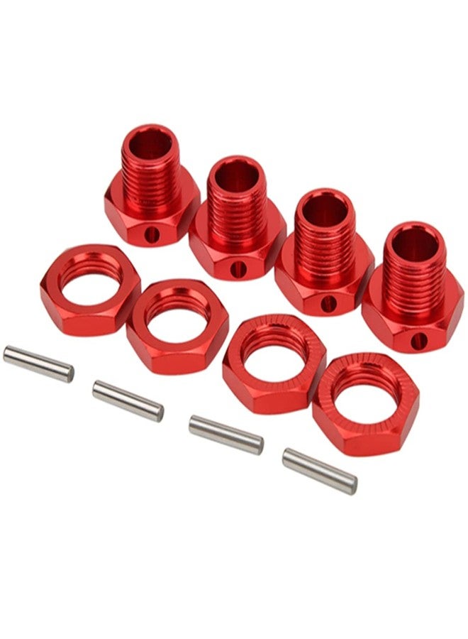 UURCSKY Aluminum 17mm Hex Wheel Nuts Adapter for Arrma 6s BLX Infraction Limitless Mojave Typhon hopups Upgrade Parts 4 pcs/Set(Red) - Image 4